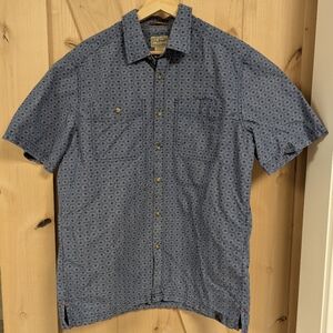 L.L. Bean Men's Navy Geometric Button Down Shirt